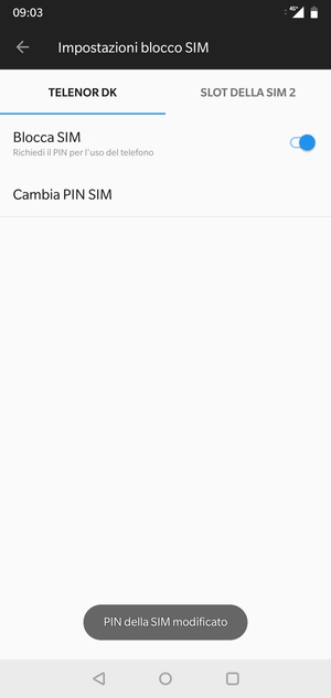 Il tuo PIN della SIM è stato modificato