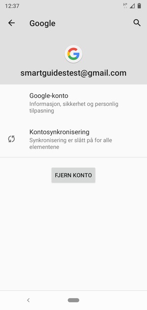 Velg Kontosynkronisering