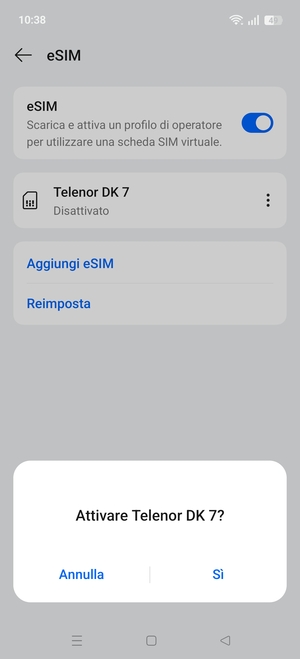 Seleziona Sì