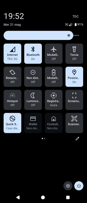 Seleziona Bluetooth