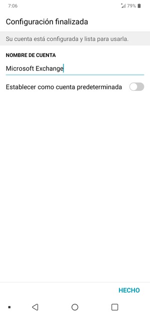 Déle a su cuenta un nombre y seleccione HECHO