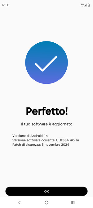 Se il tuo telefono è aggiornato, seleziona OK