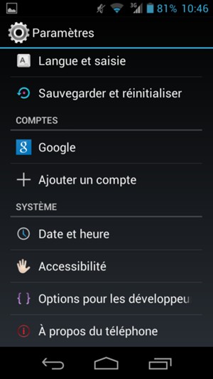 Faites défiler et sélectionnez À propos
du téléphone