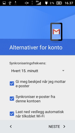 Velg NESTE