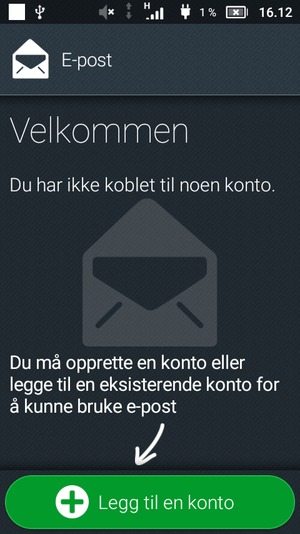 Velg Legg til en konto