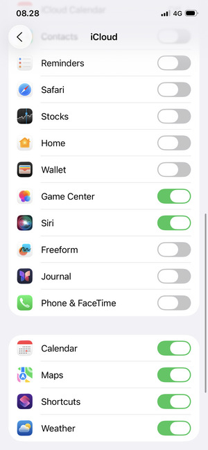 Select the services you would like to back up