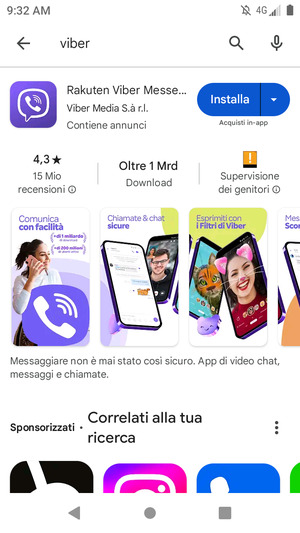 Seleziona l'applicazione