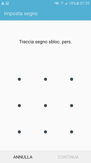 Disegna una sequenza di sblocco e seleziona CONTINUA