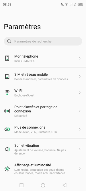 Sélectionnez Wi-Fi