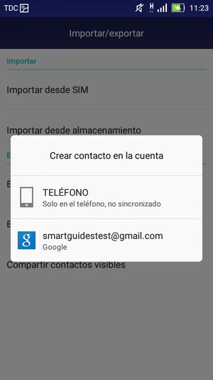 Seleccione su cuenta Google