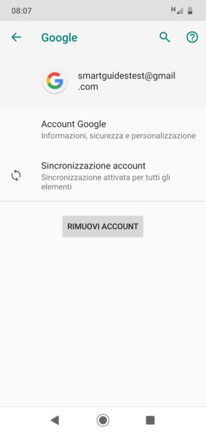 Seleziona Sincronizzazione account