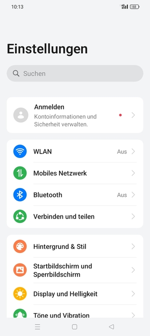 Wählen Sie Mobiles Netzwerk