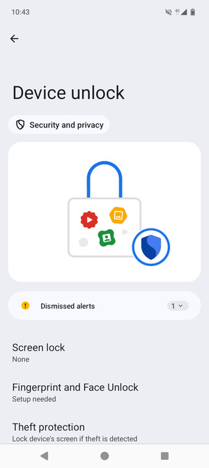 Select Screen lock