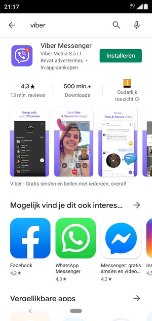 Selecteer de app
