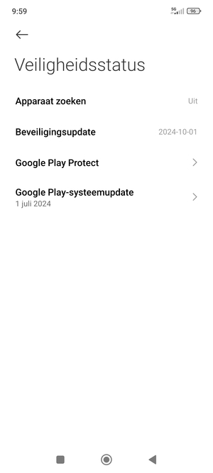 Selecteer Google Play-systeemupdate