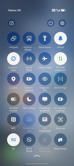 Scroll naar en selecteer Energiebesparing