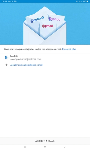 Sélectionnez ACCÉDER À GMAIL