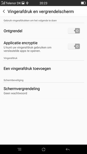 Selecteer Schermvergrendeling