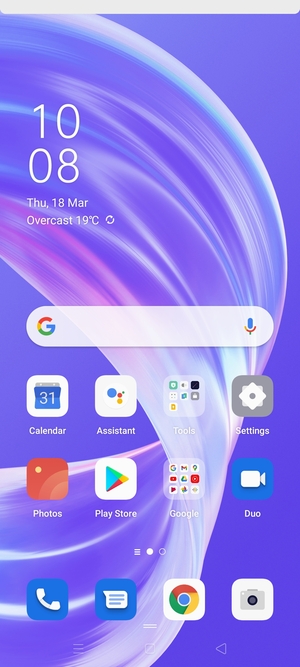 Slide down the top menu