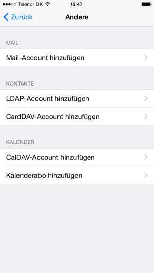 Wählen Sie Mail-Account hinzufügen