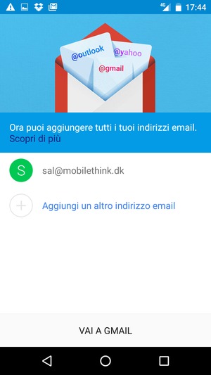 Seleziona VAI A GMAIL