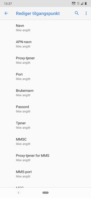 Skriv inn internett-informasjon