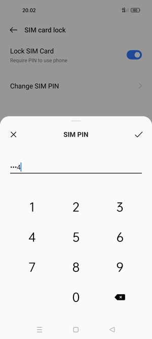 Enter Current SIM PIN and select OK