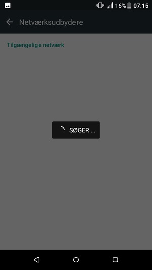 Afvent at søgningen er afsluttet