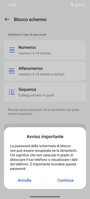 Seleziona Continua