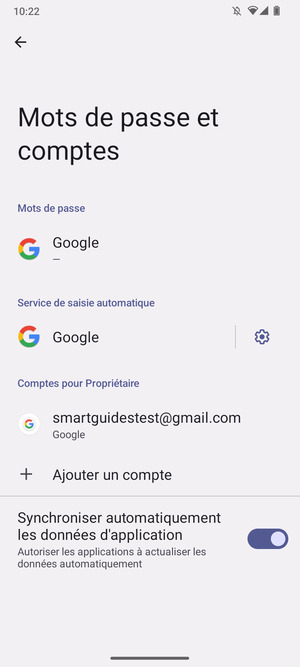 Sélectionnez votre compte Google