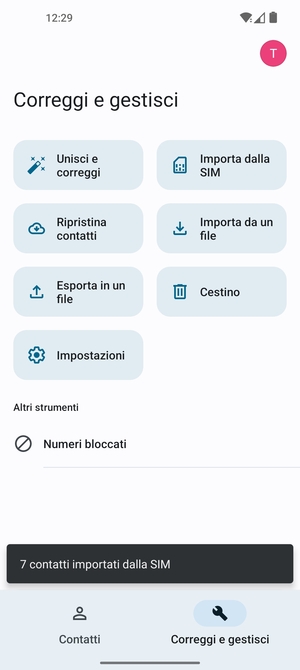 I tuoi contatti verranno salvati sul tuo account Google, e salvati sul tuo telefono la prossima volta che Google sarà sincronizzato.