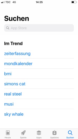 Wählen Sie die Suchleiste