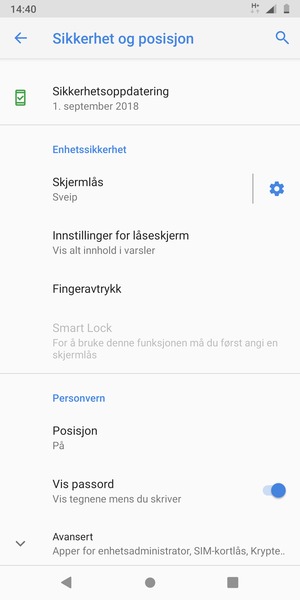 Bla til og velg Posisjon