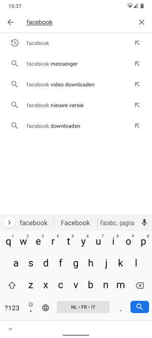 Voer de app-naam in en selecteer Zoeken
