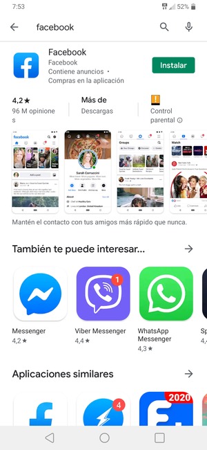 Seleccione la aplicación