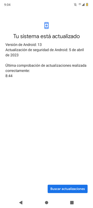 Si su teléfono está actualizado, verá la siguiente pantalla