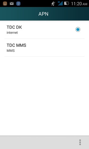 Seleccione el punto de acceso a Internet