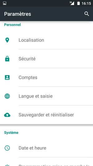 Faites défiler et sélectionnez Sauvegarder et réinitaliser