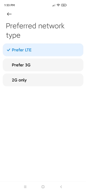 Select your preferred option