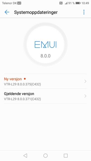 Hvis telefonen din ikke er oppdatert, følg instruksjonene på skjermen.