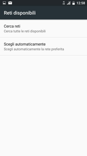 Seleziona Cerca reti