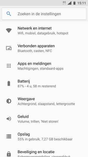 Selecteer Netwerk en internet