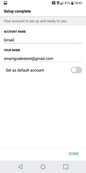Give your account a name and enter your name. Select DONE
