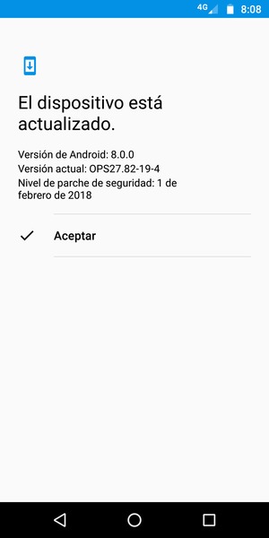 Si su teléfono está actualizado, seleccione Aceptar