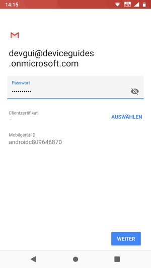 Geben Sie Ihre Passwort ein und wählen Sie WEITER