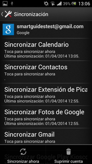 Seleccione Sincronizar ahora