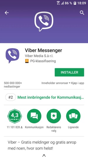 Velg INSTALLER