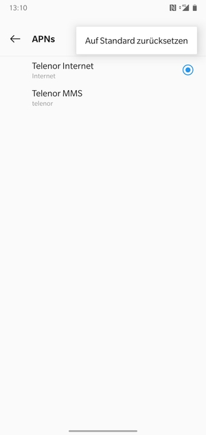 Wählen Sie Auf Standard zurücksetzen