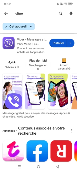 Sélectionnez l'appli