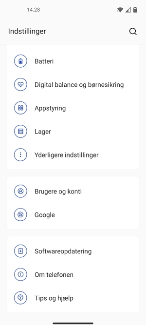 Scroll til og vælg Softwareopdatering